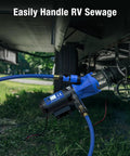 RV Macerator Pump For Fast 4 Minute Tank Emptying In RVs And Boats, 12 GPM Flow, 10 Foot Lift, 12V 144W Copper Motor In Use