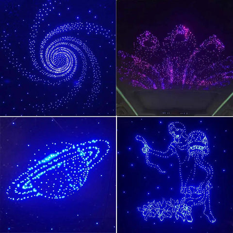 Starry sky ceiling designs using Premium PMMA Fiber Optic Cable Strands 0.75mm End Glow Roll 4m Long 13.1ft Flexible Cuttable