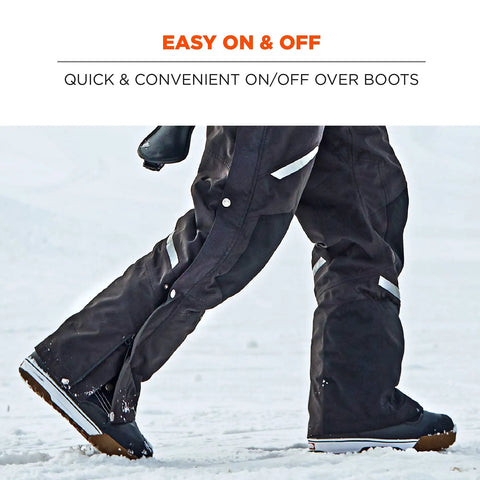 Walking in Tough As Nails Heavy Duty Insulated Bib Overalls For Winter Workwear With 3M Thinsulate, showing easy on/off design.