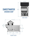 Sweetwater Cedar Chicken Coop For 4 To 6 Chickens With Run Nesting Box Automatic Door Roosting Bars Galvanized Steel Roof.