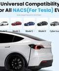 Level 2 EV Charger 40A 9.6kW Fast Charging With Adjustable Amperage And Bright LED Display For Tesla And All Electric Cars, showcasing Tesla models.