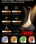 Lymphatic Drainage Massager For Body Sculpting And Anti Cellulite Care With Four Color Light, Pulse, Heat And Vibration features