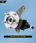 Front Left Steering Knuckle Assembly With Wheel Hub Bearing For Ford Transit Connect 2011 2012 2013 2Liter LK013 OE Replacement Durable Steel