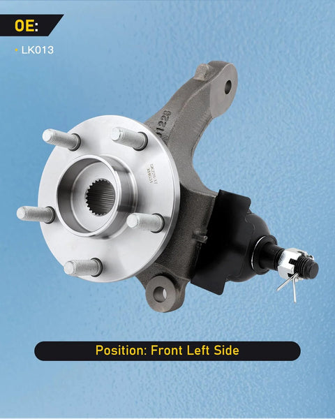 Front Left Steering Knuckle Assembly With Wheel Hub Bearing For Ford Transit Connect 2011 2012 2013 2Liter LK013 OE Replacement Durable Steel