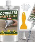 Straight Up Tough Self Leveling Concrete Crack Filler And Cement Joint Sealant For Driveways Patios Sidewalks in grey pouch with application tools.