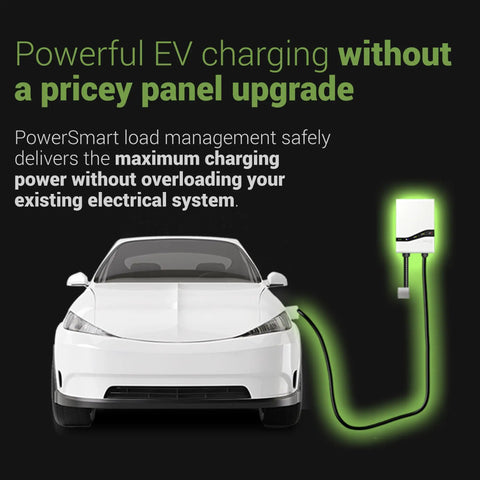 Top Shelf Level 2 EV Charger With Smart Power Tech And A Dead Solid 48 Amp Draw To Keep Your EV Fully Charged Featuring A Heavy Duty 25 Foot Cord Perfect For Teslas And Nacs Rides In Pure White with car charging.