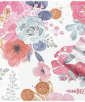 White Watercolor Peony Peel And Stick Wallpaper For Nursery And Bedroom Removable Vinyl Contact Paper Pink And Green Floral