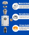 Exploded view of Three Quarter Inch Compressed Air Outlet Kit With Air Manifold And One Half Inch NPT Straight Fitting showing components.