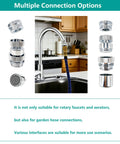 3/4 Inch GHT Thread Garden Hose Adapter With Aerator And 360 Degree Swivel Faucet To Hose Connector For Sink Bathroom And Kitchen Multi Thread Fit For Faucet Aerator And Hose Easy Quick Connect For Indoor Outdoor Use, brass chrome finish
