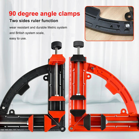 Pro Level Adjustable Corner Clamps For Woodworking Projects, Multi Angle Right Angle Grip Set With Steady Hold For Bookshelves Cabinets And Framing, Slick Black Build That Makes Your Diy Jobs No Sweat