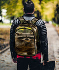Rock Snack Raccoon Print Backpack Unisex Large Capacity Daypack Made Of Durable Polyester With Breathable Fabric