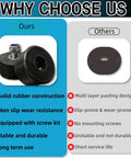 Comparison of heavy duty rubber feet pads set for anti vibration, highlighting solid rubber construction and durability.