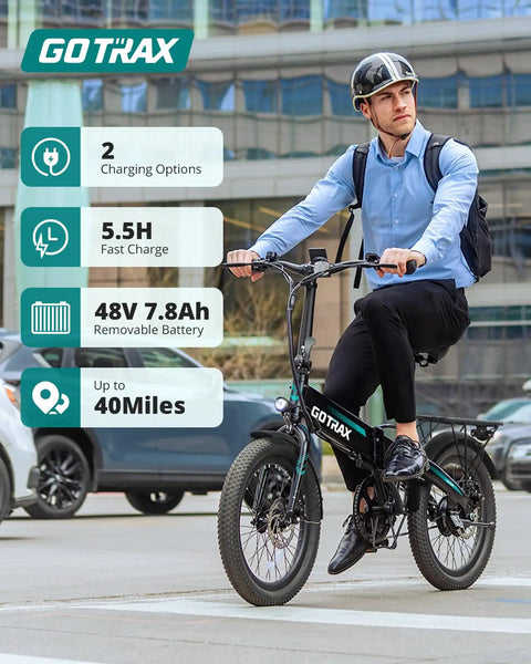 Foldable 20 Inch Electric Bike With 48V Battery, 40 Mile Range, 20 MPH Top Speed, 350W Peak Motor, Lightweight 45 Lbs