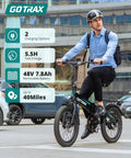 Man riding Foldable Electric Bike With 20 Inch Wheels For Daily Commutes And City Cruising 40 Mile Range 48V Battery