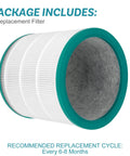 Replacement Filter For Dyson TP01 TP02 TP03 BP01 AM11 Tower Purifier Pure Cool Link, shown with packaging details and cycle info.