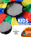 Rainbow Parachute Play For Kids 12 Foot Playground Parachute with reinforced mesh center and free bag from GSI