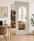Massive Space Saver Trackless Sliding Barn Door With Built In Mirror And Soft Close Hardware Kit To Keep Your Floors Clear and Glides Like Butter For A Zero Hassle Room Upgrade Homeowners Absolutely Love in a modern home setting.