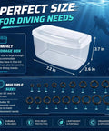 Save-A-Dive Kit For Scuba Gear Repair storage box dimensions and 225 O-rings included in All-In-One Dive Tool Bundle