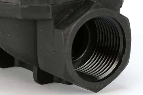 Close-up of 1 Inch BSPP Electric Solenoid Valve For Air Water Gas And Liquids, Normally Closed 110V AC, Plastic Body, 1 Inch Port