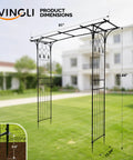Sturdy Steel Garden Archway For Weddings And Yard Vibes, Multi Purpose Arbor With Lattice Side Panels For Climbing Plants, Outdoor Pergola For Backyards, Lawn And Patio Decor, Black Archway For Year Round Events And Holiday Decor