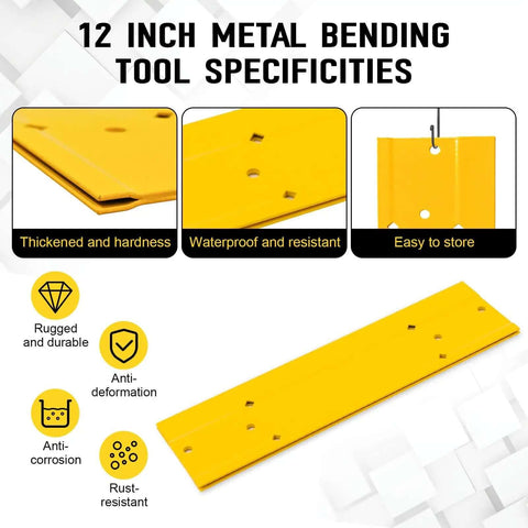 12 Inch Sheet Metal Bender Tool For Duct Bending And HVAC Projects With Dual Folding Depth Of Three Eighths Inch And One Inch