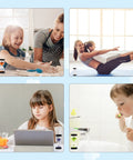 Colorful Sand Timer Set With Six Time Options 1 3 5 10 15 30 Minutes For Classroom Home Office Kitchen Protective Cover Multicolor with kids using the timers in different activities.