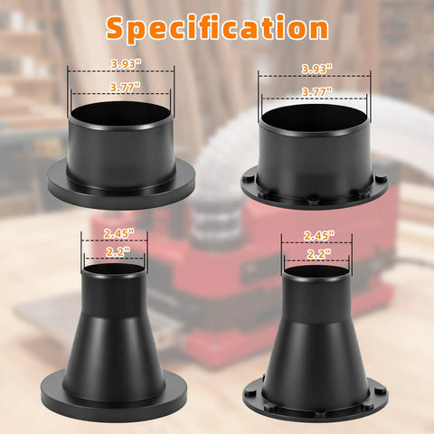 Magnetic Dust Collection Fittings For Woodworking Shops With Quick Hose Connectors Two Pack Mag Port Adapters Specifications