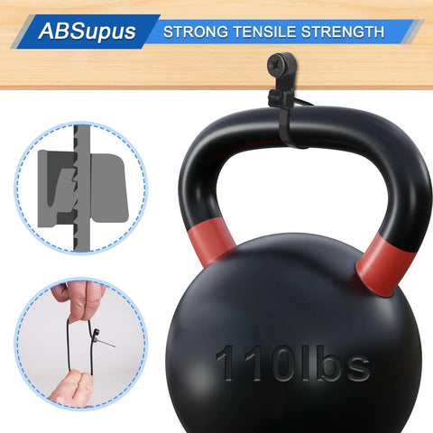 Heavy Duty Zip Ties With Screw Holes Mounting Tabs 12 Inch And 10 Inch used to secure 110 lb weight for testing strength