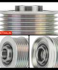Alternator Freewheel Clutch Pulley With 6 Grooves Clockwise For Nissan Altima 2007 To 2013 2.5L And Rogue 2010 To 2014 2.5L Valeo Alternator Replacement Part, detailed view