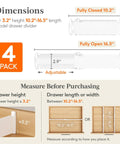 Straight Up Tall 3.2 Inch Adjustable Drawer Dividers For Clothes Heavy Duty Abs Plastic Closet Organizers With Non Slip Silicone Pads dimensions and adjustment details