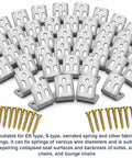 Killer Heavy Duty Upholstery Spring Clips Kit 50 Piece Couch Sofa Repair Set showing steel zig zag spring brackets with screws.