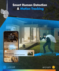 Outdoor Wired Security Cam With Starlight Color Night Vision 2K Clarity For Home Security AI Human Detection And Auto Tracking