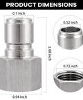 Heavy Duty Stainless Steel Male Quick Disconnect Coupler Half Inch Pipe Thread with dimensions, designed for homebrewing and beer lines.