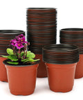 100 Pack Red 4 Inch Plastic Plant Pots For Seed Starting And Seedlings Lightweight Reusable Nursery Pots With Drainage Holes