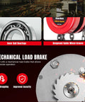 Inner ball bearings and deepened guide wheel groove on 1 Ton Hand Chain Hoist With 8ft Lift, Mechanical Load Brake for precise operation.