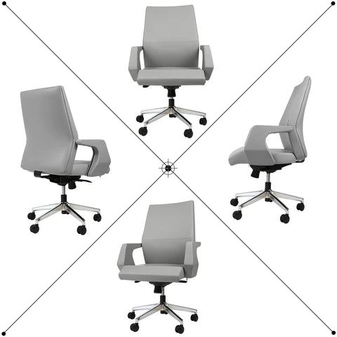 Kick Back All Day With This Legit Ergonomic Executive Office Chair Featuring Smooth Adjustable Reclining Lock Tilt Water Resistant Faux Leather Cushion Sturdy Aluminum Pedestal Base And Silent Rolling Wheels For Your Prime Home Office Setup In Cool Grey