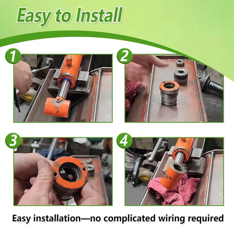 Lift And Tilt Hydraulic Seal Kit For Front End Loader Cylinders Compatible With 1 3 4 Inch Bore And 1 1 4 Inch Rod 19 1 4 Inch Stroke Replacement Part Numbers 24H41202 25H48747 25H50666 Includes Locking Wire, easy install steps