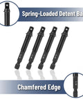 Close-up of 5 Heavy Duty Impact Square Socket Adapter Set, 10 Piece, 1/4 Inch Square Tip, with spring-loaded detent ball, hex shank.