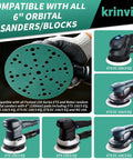 Premium 6 Inch 49 Hole Sanding Discs Assorted 80 To 320 Grit Pack Hook And Loop Polyester Film Backing Compatible With Festool Random Orbital Sanders.