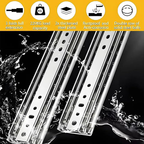 60 Inch Drawer Slides With Lock And Full Extension Tough As Nails Heavy Duty Rails Supporting Up To 500 Pound Capacity