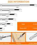 Front view of 12-piece magnetic screwdriver drill bit set with 1/4 hex shank, lengths 25-150mm, Amazon brand