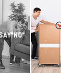 Heavy Duty Furniture Movers With 360 Degree Rotation Wheels And Lifter Set used to move a fridge with ease, showcasing durable design.