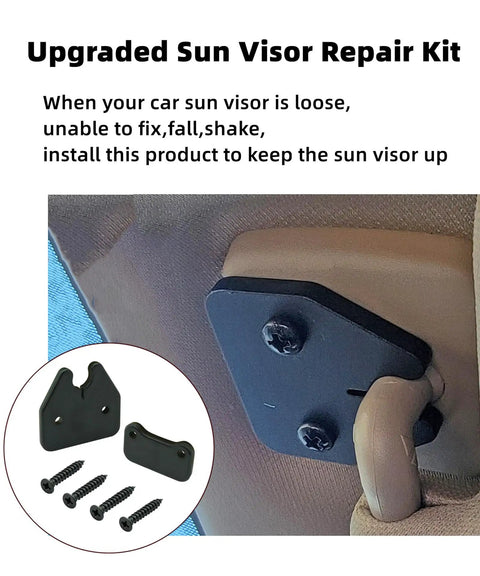 Dodge Ram 1500 Sun Visor Repair Kit with heavy duty clips and screws installed on vehicle