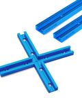 Two 36-Inch Universal T-Track Set With Intersection Kit, Double-Cut Profile, Pre-Drilled Mounting Holes for woodworking jigs and fixtures.