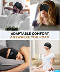 People relaxing wearing Bluetooth Sleep Headband With Built-In HD Speakers And Eye Mask, Wireless Earbuds For Side Sleepers.