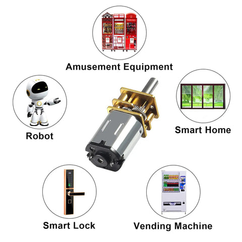 Two Pack 6V DC 100 RPM N20 Gear Motor High Torque Micro Geared Motor For Diy Projects And Robotics Low Noise Low Power Uses