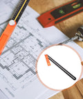 High Precision Carpentry Marking Ruler T Shaped Measuring Tool on architectural blueprint