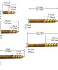 Assorted hanger bolts with six lengths and 5/32-32 thread in 50 pack, showing different sizes for DIY projects and home fixes.