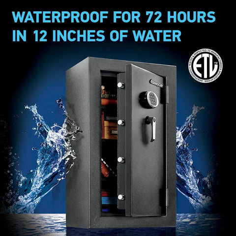 Powerful Fireproof And Waterproof XXL Steel Floor Safe With Digital Keypad Lock DOJ Certified Home Gun Safe 4.71 Cubic Feet