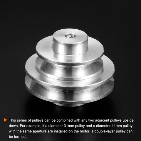 2 Pack Single Groove V Shaped Pulley Featuring 5Mm Bore And 31Mm Outer Diameter built rock solid aluminum alloy, showing multiple layers.